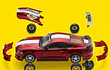 Ford Mustang GT 2018 1/43 ROJO CON ACCESORIOS PARA DETAILING