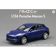 PORSCHE MACAN S AZUL  Escala 1/36, MARCA RMZ