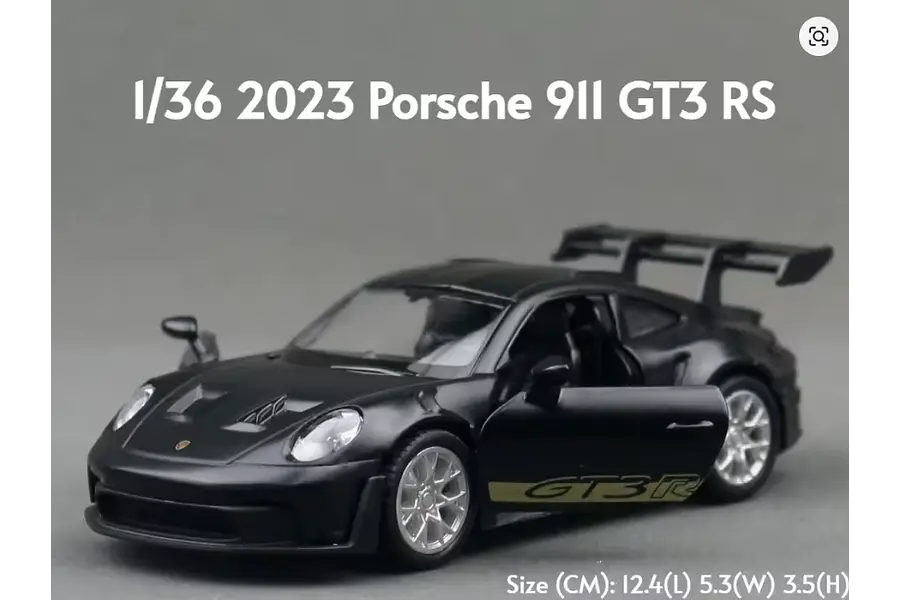 Porsche 911 GT3 RS NEGRO ESCALA 1/36 MARCA RMZ