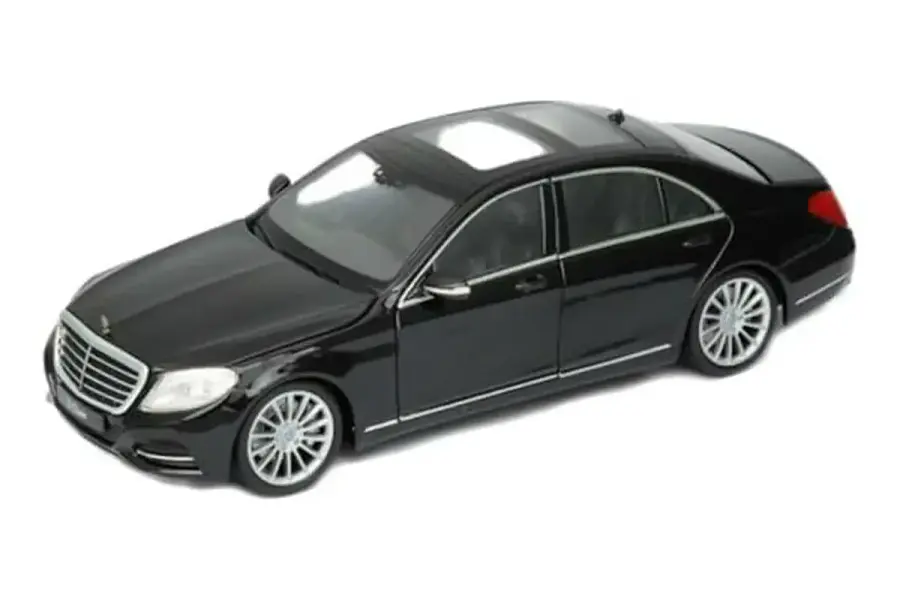 MERCEDES BENZ CLASE S NEGRO, ESCALA 1/24, MARCA WELLY