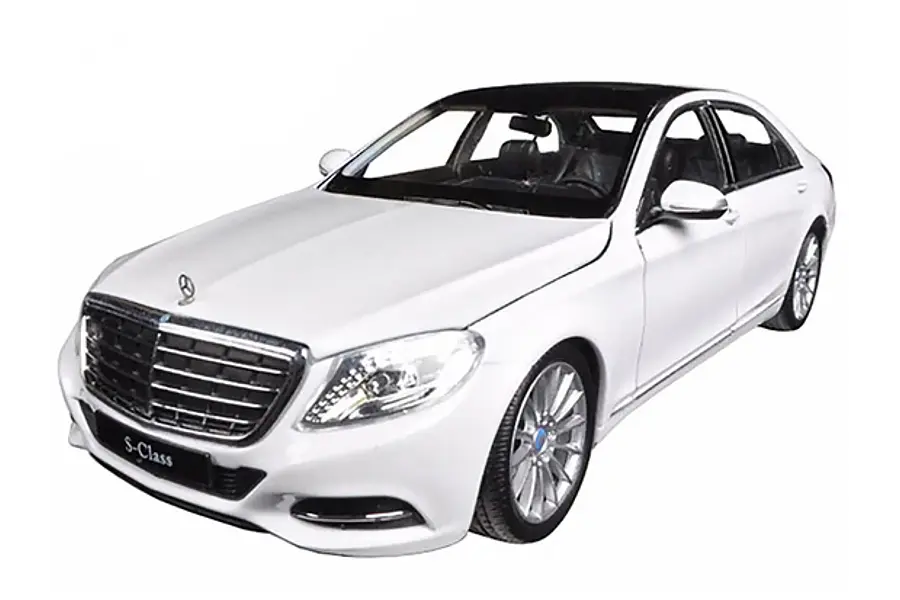 MERCEDES BENZ CLASE S BLANCO, ESCALA 1/24, MARCA WELLY