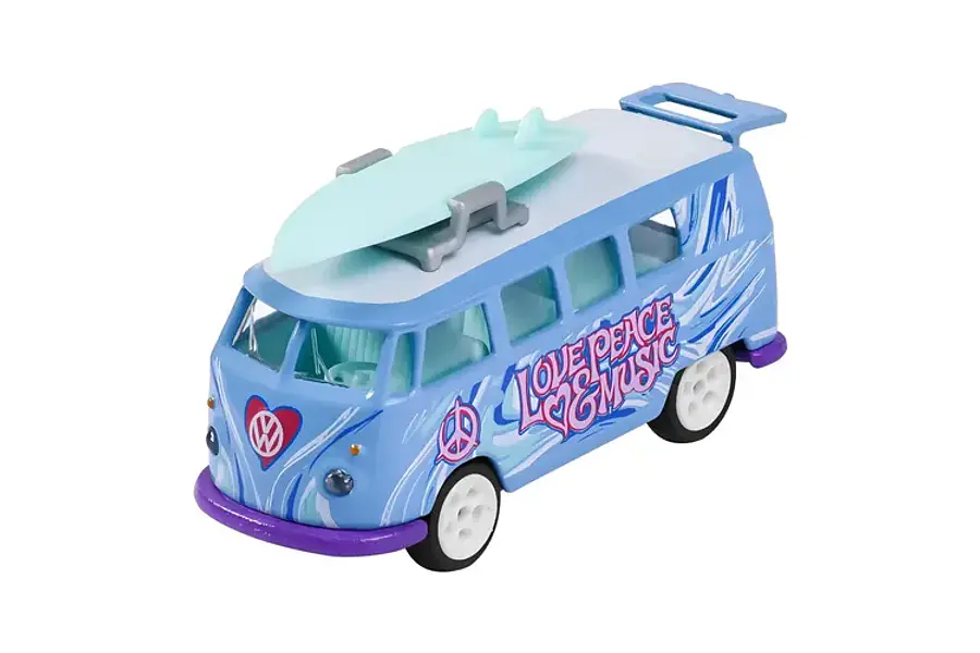 VOLKSWAGEN COMBI TABLA DE SURF, ESCALA 1/64 MAJORETTE