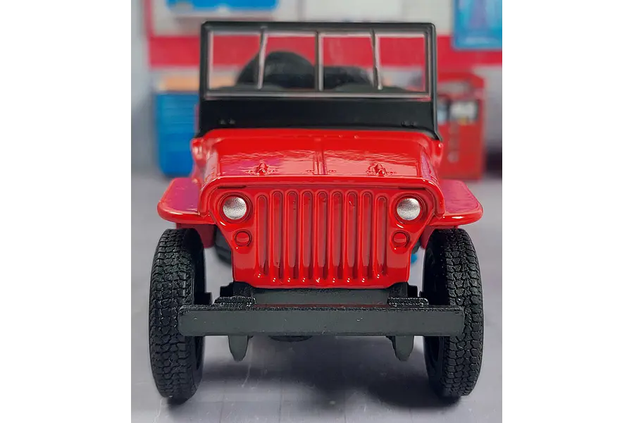 Jeep Willys 1941  rojo Escala 1/36, marca welly
