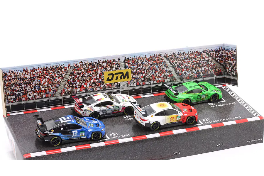 SET DTM INCLUYE PORSCHE + MUSTANG + 2 BMW, ESCALA 1/64, MAJORETTE