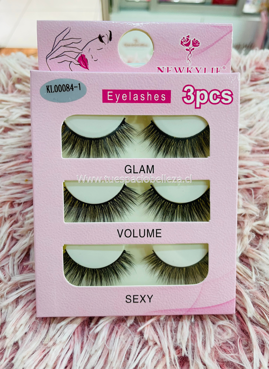 Set 3 pestañas postizas Diseño Mod KL00084-1 - TEB