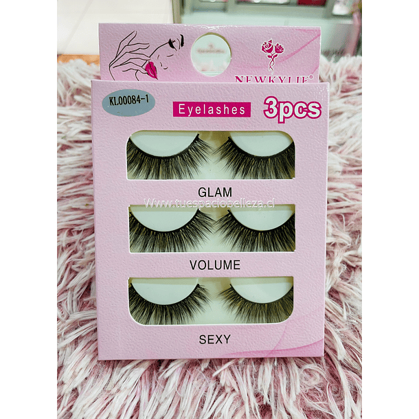 Set 3 pestañas postizas Diseño Mod KL00084-1 - TEB 