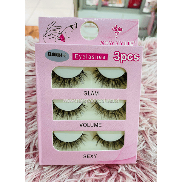 Set 3 pestañas postizas Diseño Mod KL00084-5 - TEB 