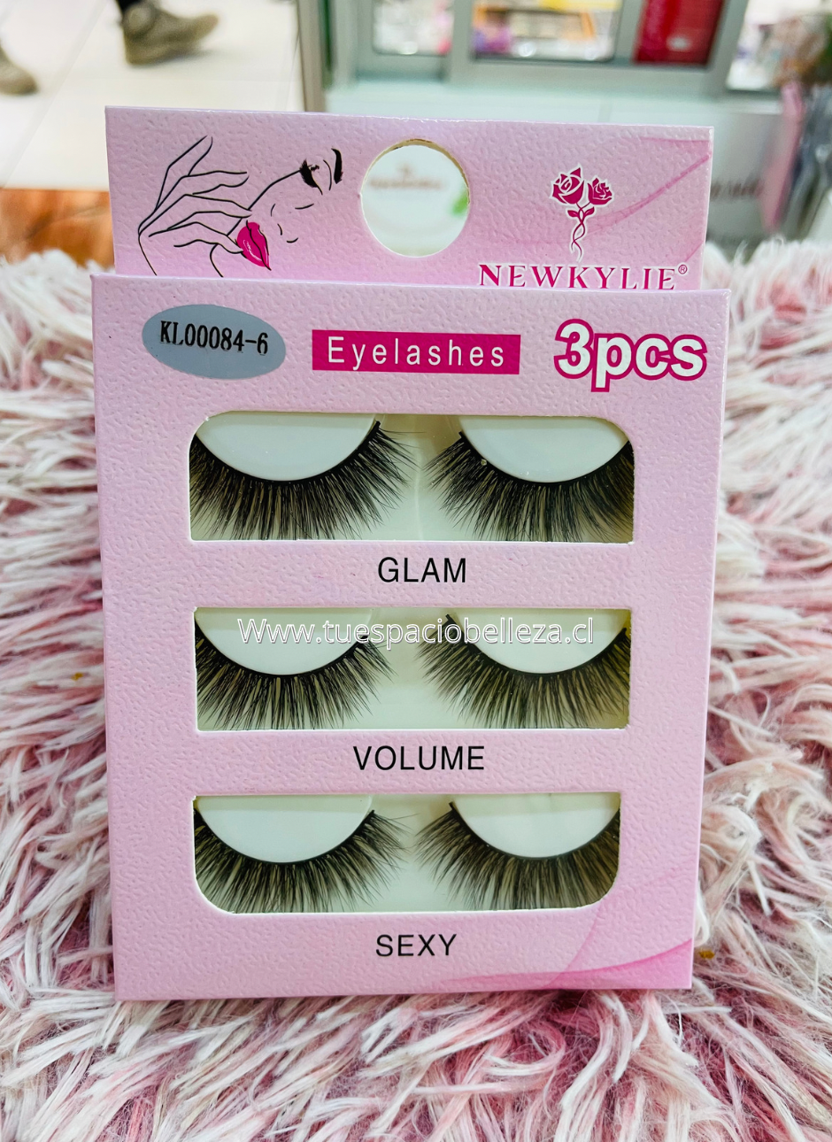 Set 3 pestañas postizas Diseño Mod KL00084-6 - TEB