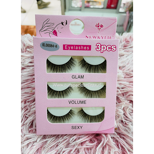 Set 3 pestañas postizas Diseño Mod KL00084-6 - TEB 