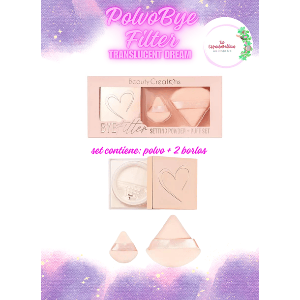 Set Polvo Bye Filter + 2 Borlas - Beauty Creations  