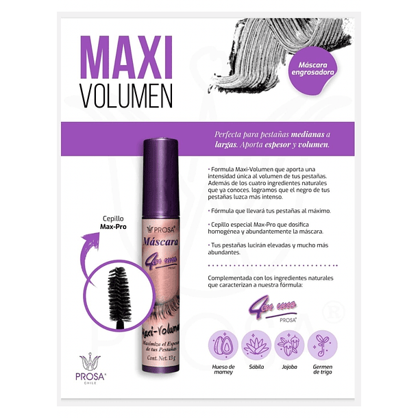 Mascara de pestañas Maxi Volumen - Prosa 1