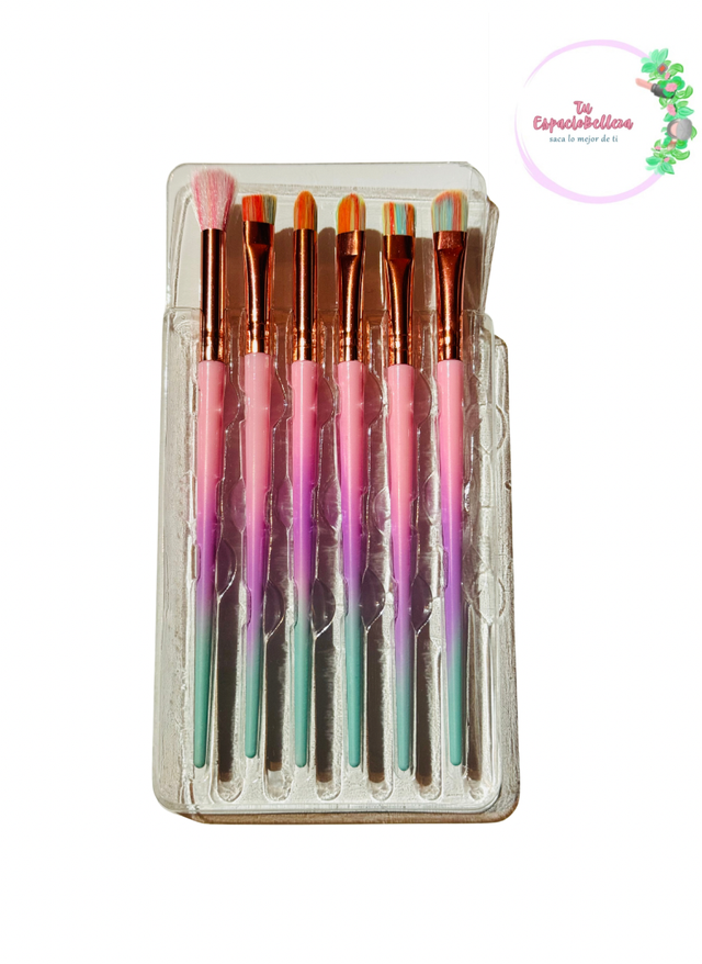 Set brochas ojos x6 multicolor