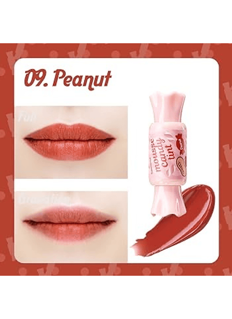 Tinte labial “Candy Lip Tint Mousse” Peanut - The Saem