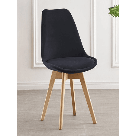 Silla Tulip Velvet Negra