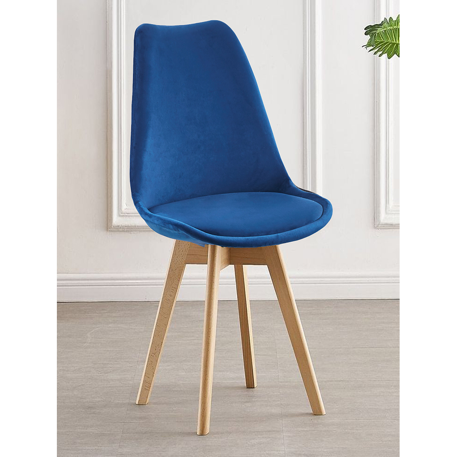 Silla Tulip Velvet Azul