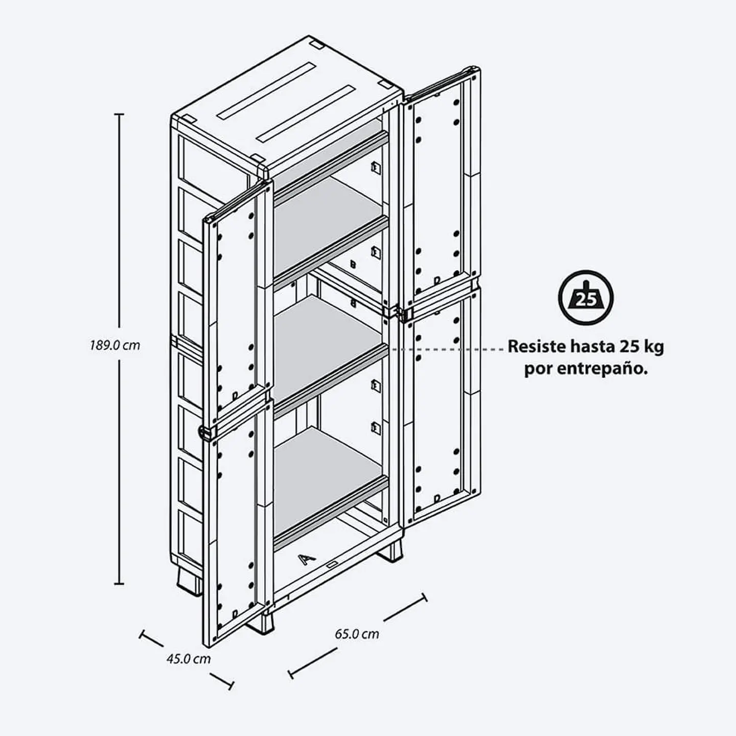 Armario Grande Barú Con Caja Organizadora 180mm 6