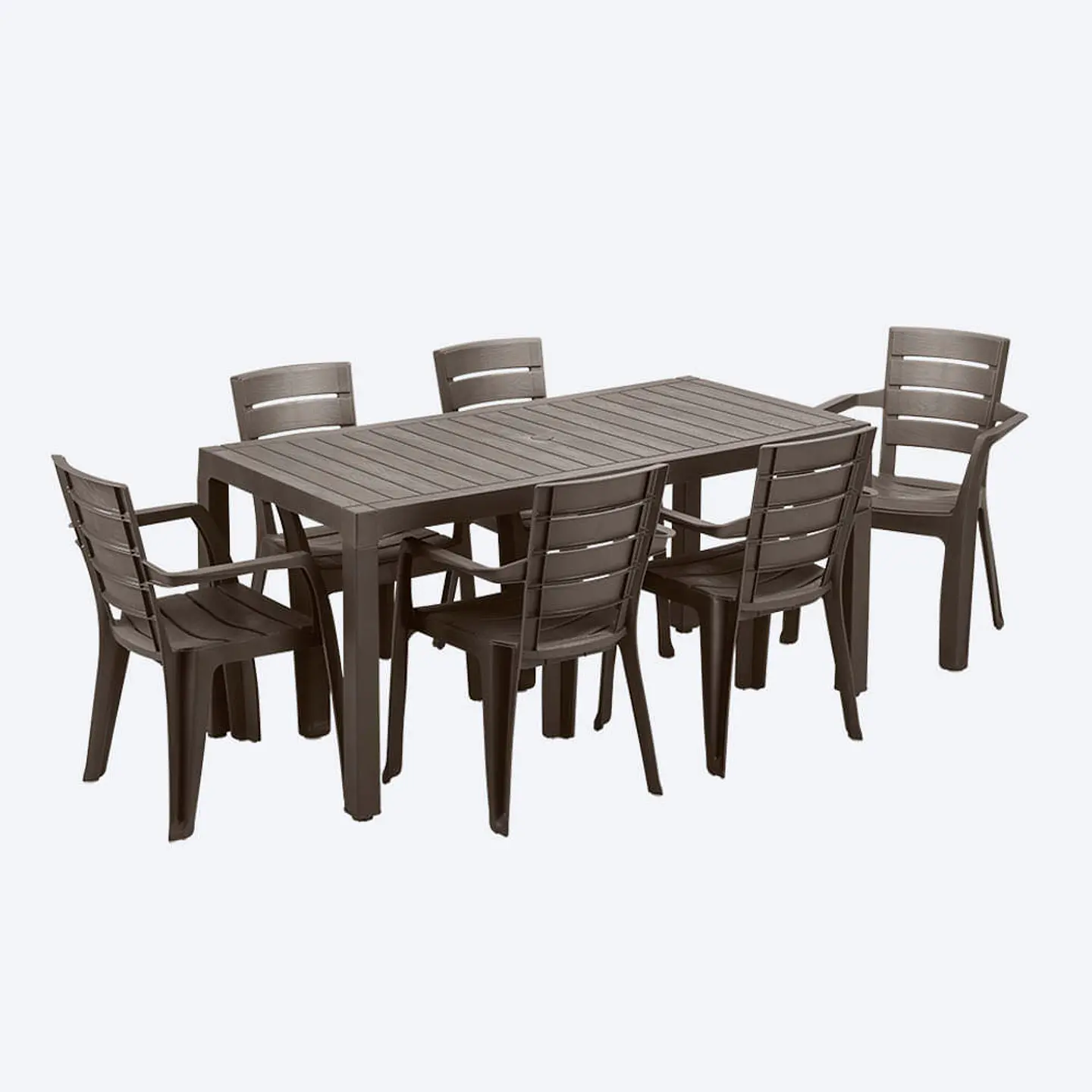Combo Comedor Familiar Barú, 1 Mesa, 6 Sillas Con Brazos 2