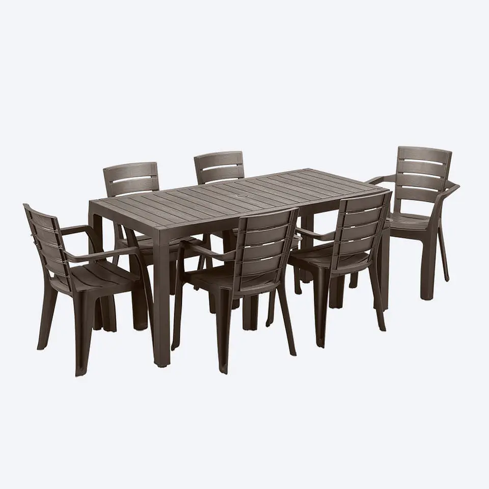 Combo Comedor Familiar Barú, 1 Mesa, 6 Sillas Con Brazos 2