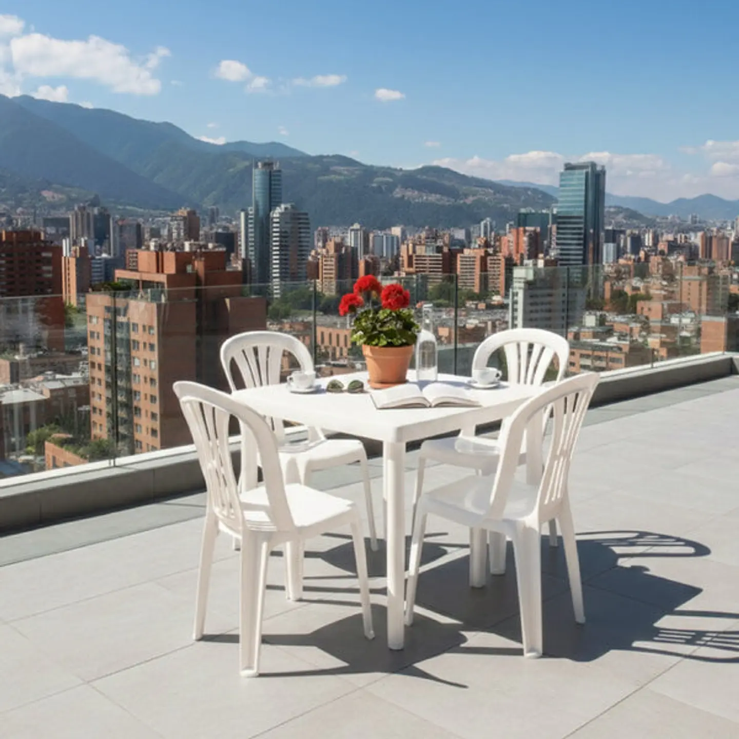 Silla Plástica económica sin Brazos Santiago Blanca Perla 2