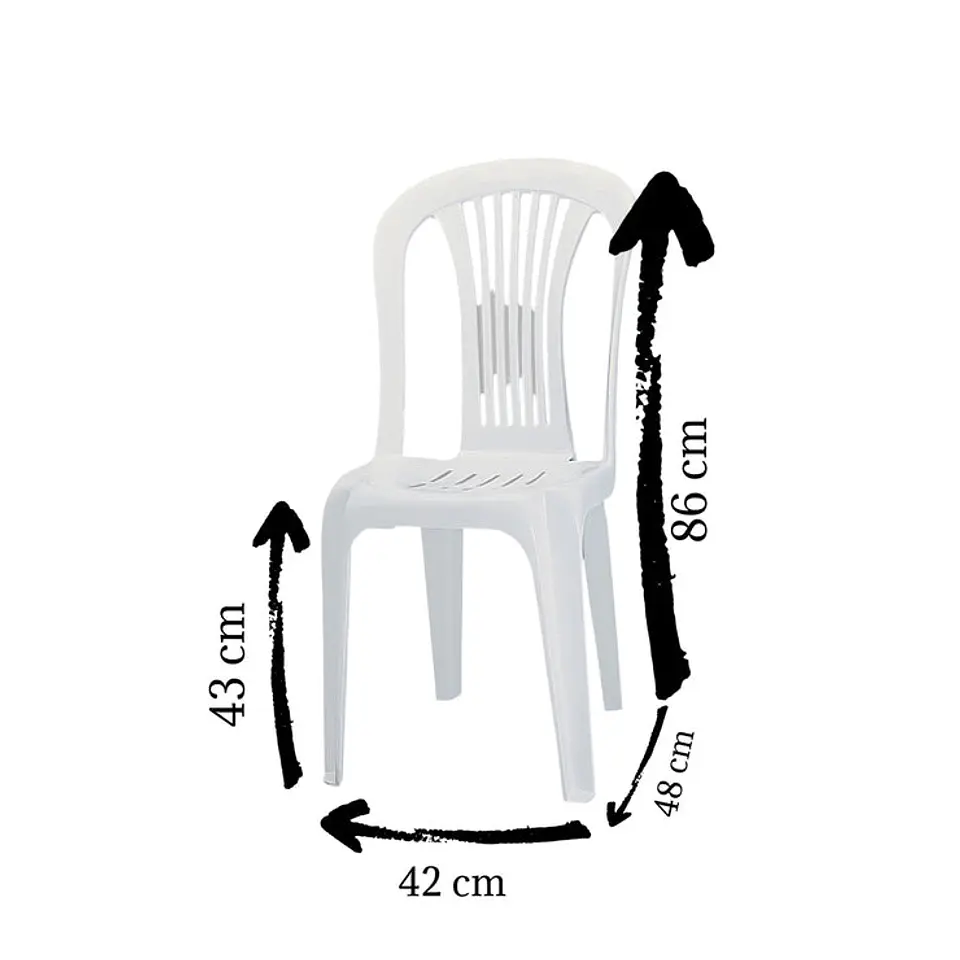 Silla Plástica sin Brazos Lima Blanca 2