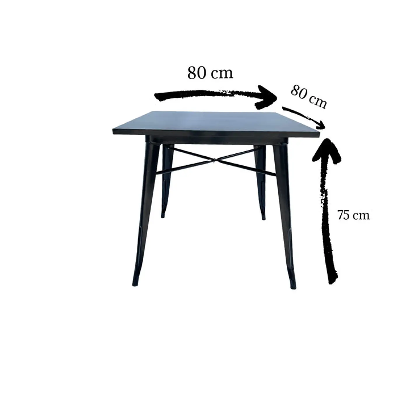 Mesa Metálica Cuadrada Valencia Negra 2