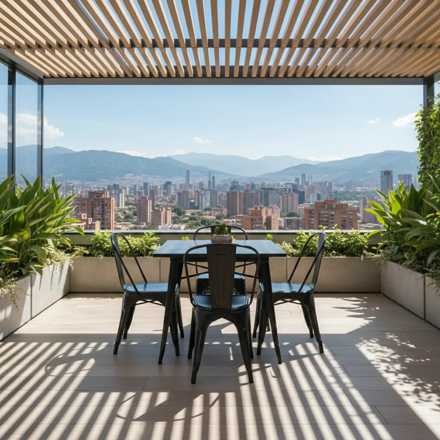 Mesa Metálica Cuadrada Valencia Negra 6