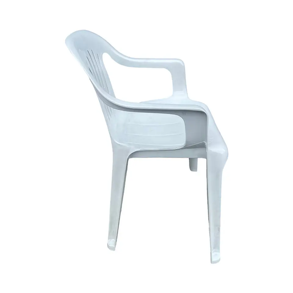 Silla Plástica con Brazos Costa Rica Blanca Perla 2