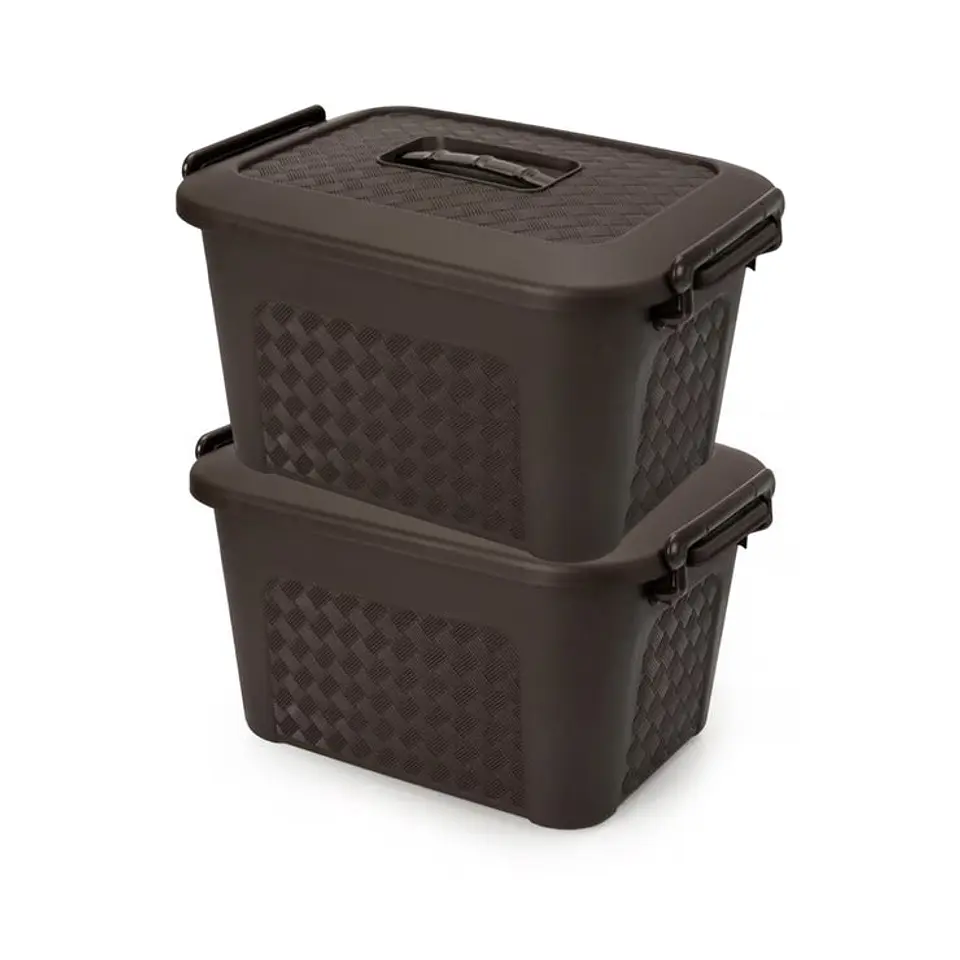 Caja Plástica Organizadora de 40 Litros con Tapa Renacer Café 1