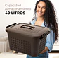 Caja Plástica Organizadora de 40 Litros con Tapa Renacer Café - Miniatura 5