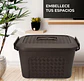 Caja Plástica Organizadora de 40 Litros con Tapa Renacer Café - Miniatura 6