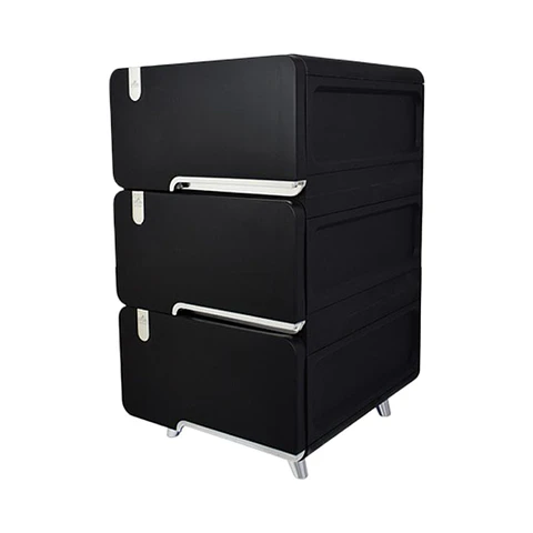 Cajonera plástica Delux 3 Gavetas Negra