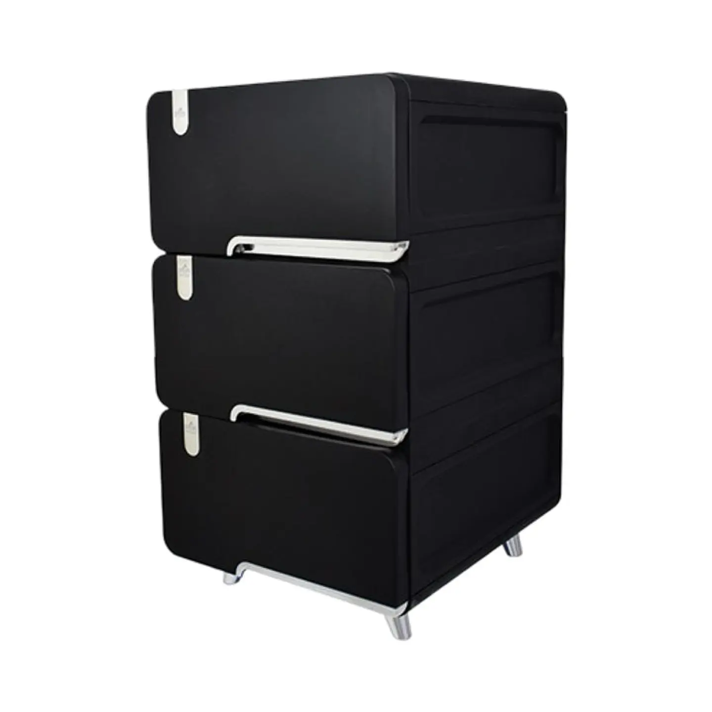 Cajonera plástica Delux 3 Gavetas Negra 1