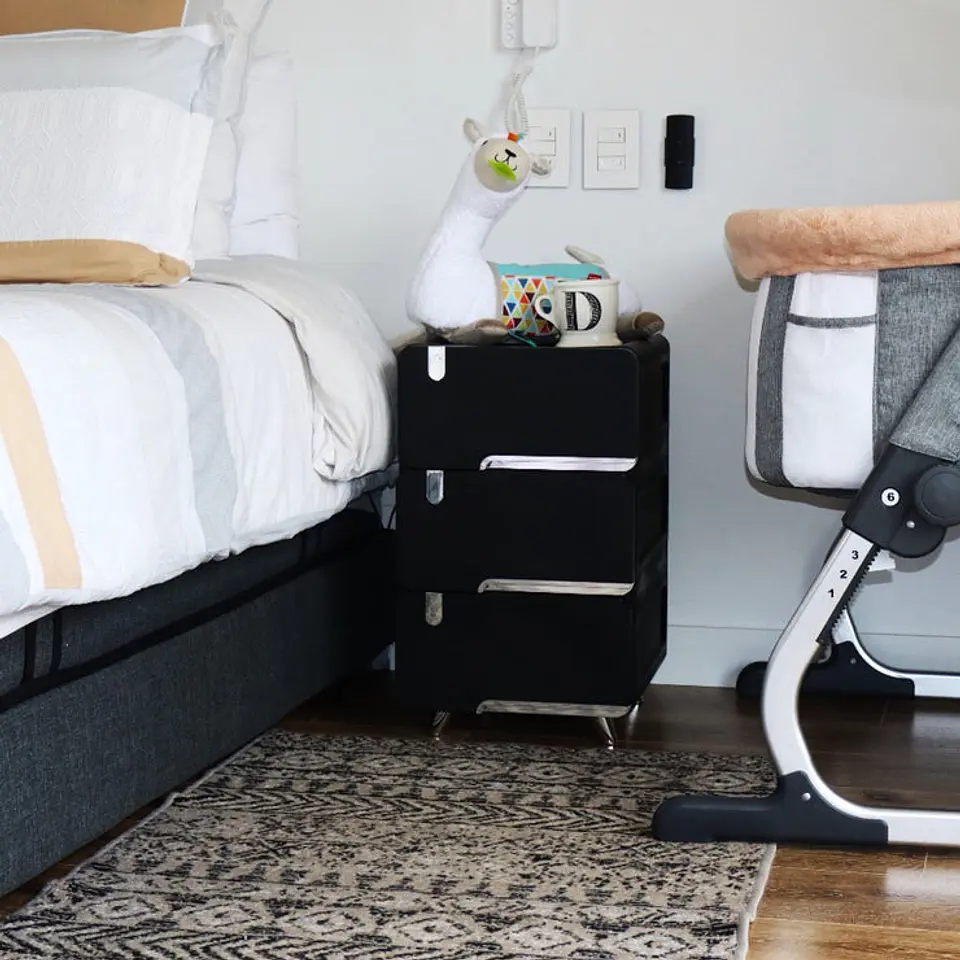 Cajonera plástica Delux 3 Gavetas Negra 7