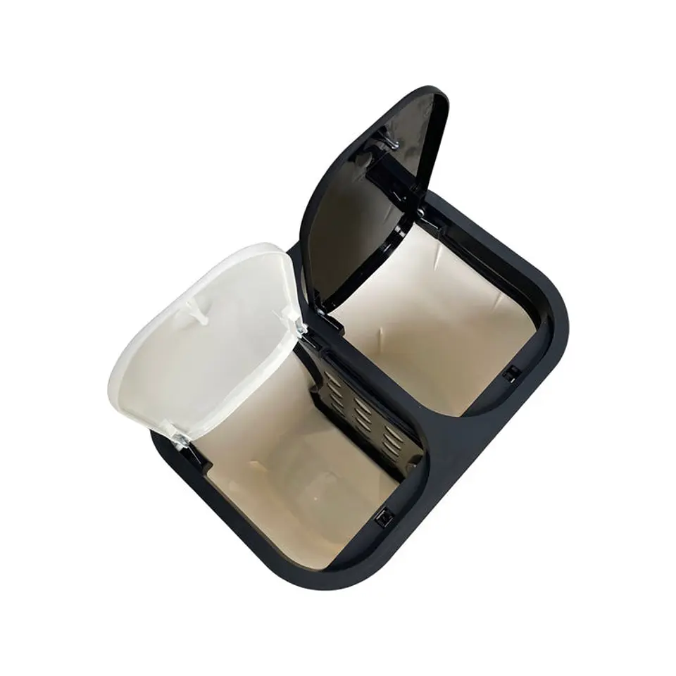 Caneca de basura / Papelera Blanca de 20 litros Push con Doble Compartimiento 4