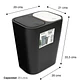Caneca de basura / Papelera Negra de 20 litros Push con Doble Compartimiento - Miniatura 5