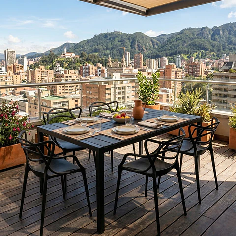 Mesa Metálica Rectangular Amalfi Negra