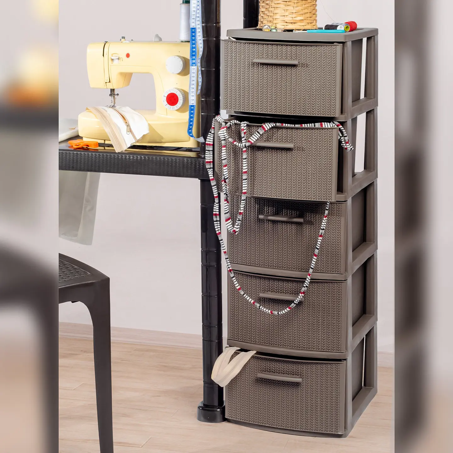 Cajonero 5 Niveles Mocca Línea Crochet / MQ 3