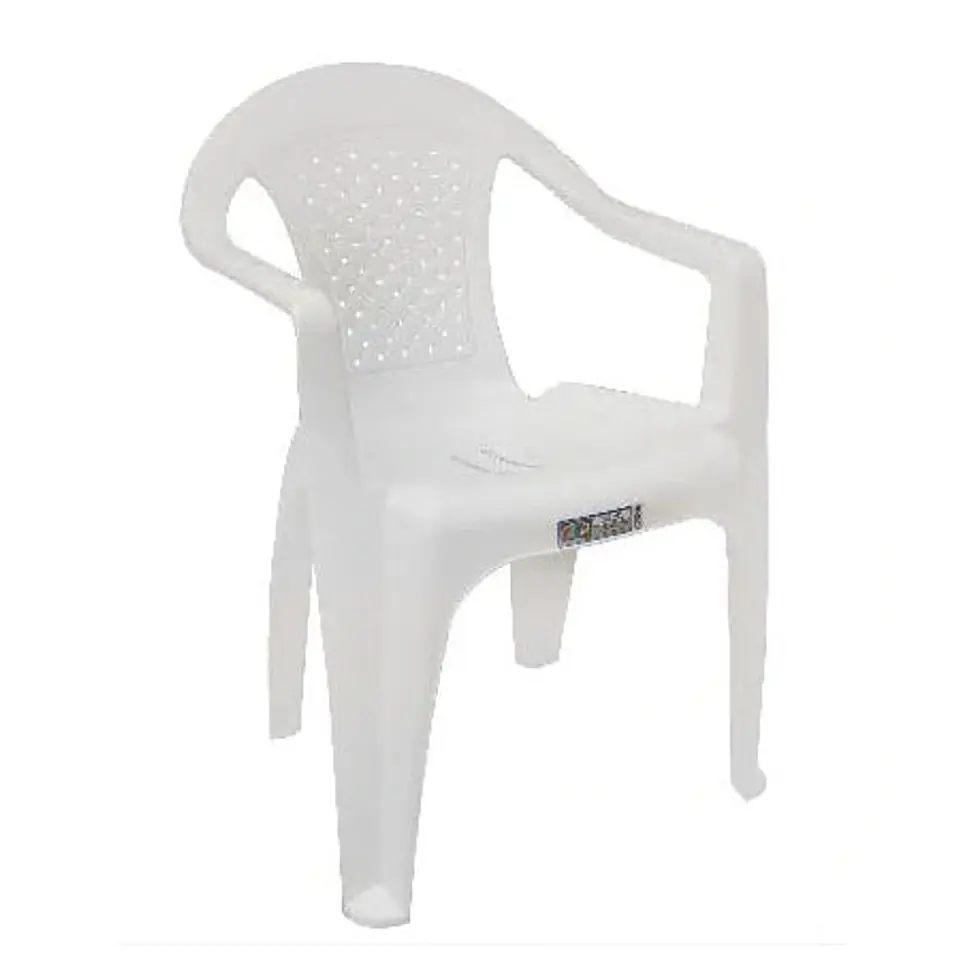 Silla Bambú con Brazos Blanco / Rimoplasticas 1