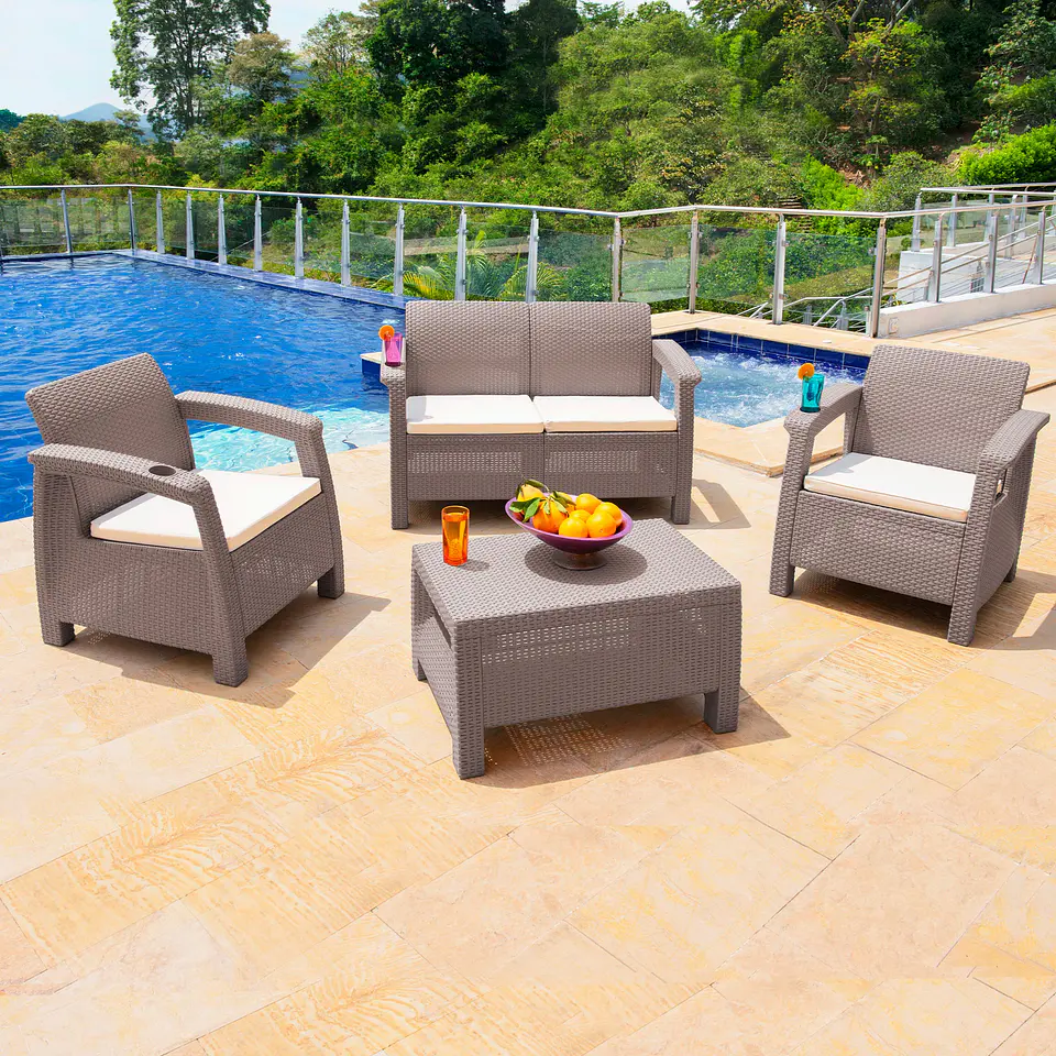 Juego de Sala Ferrara Confort Taupe / MQ 2