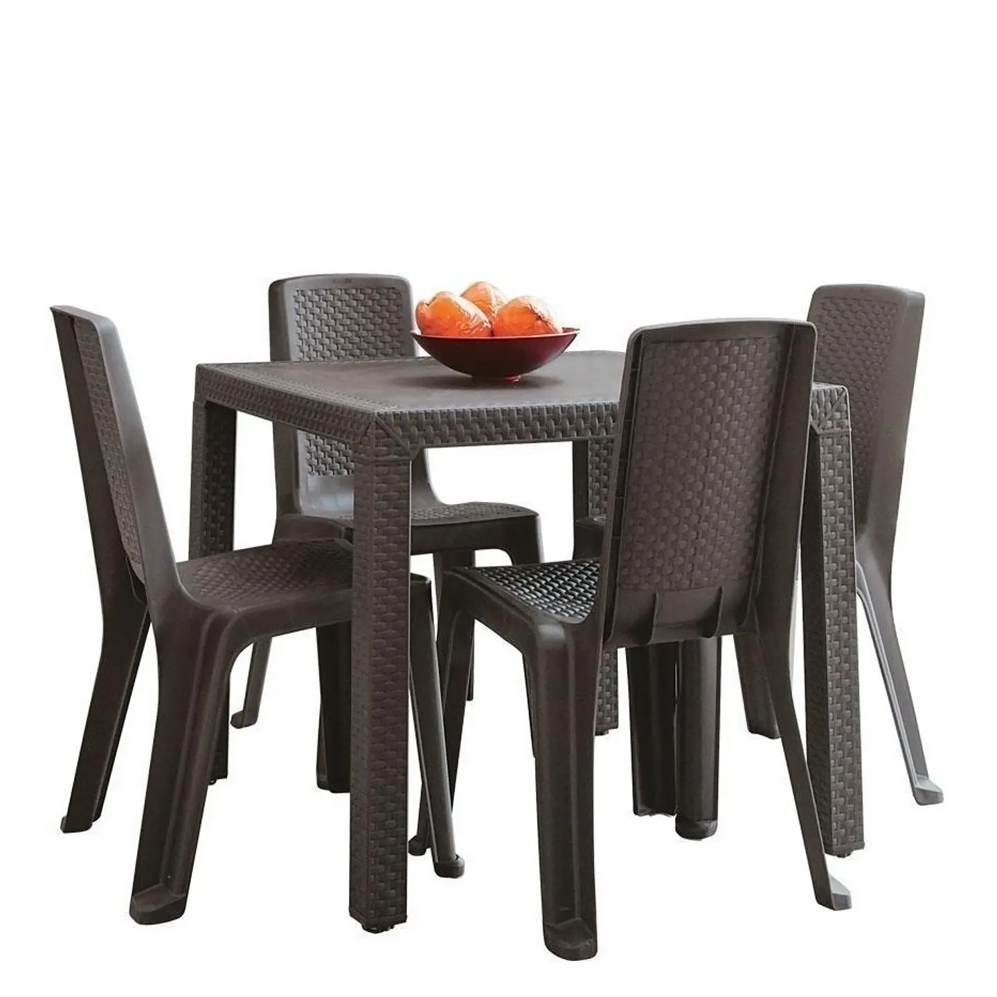 Combo Eterna: Mesa + 4 Sillas Eternas sin Brazos Wengue / Rimax 1