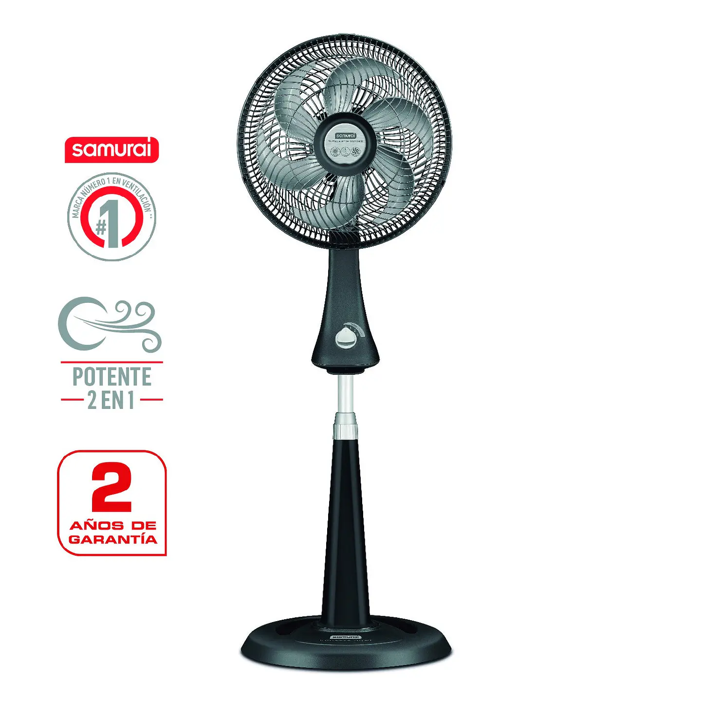 Ventilador Turbo Silence Compact 2 en 1 Negro / Samurai 4