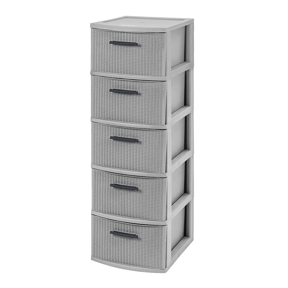 Cajonero 5 Niveles Gris Línea Crochet / MQ 1