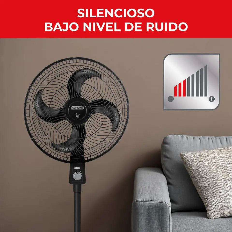 Ventilador De Piso SAMURAI Air Turbo Pedestal VE31A2I0 Negro 5
