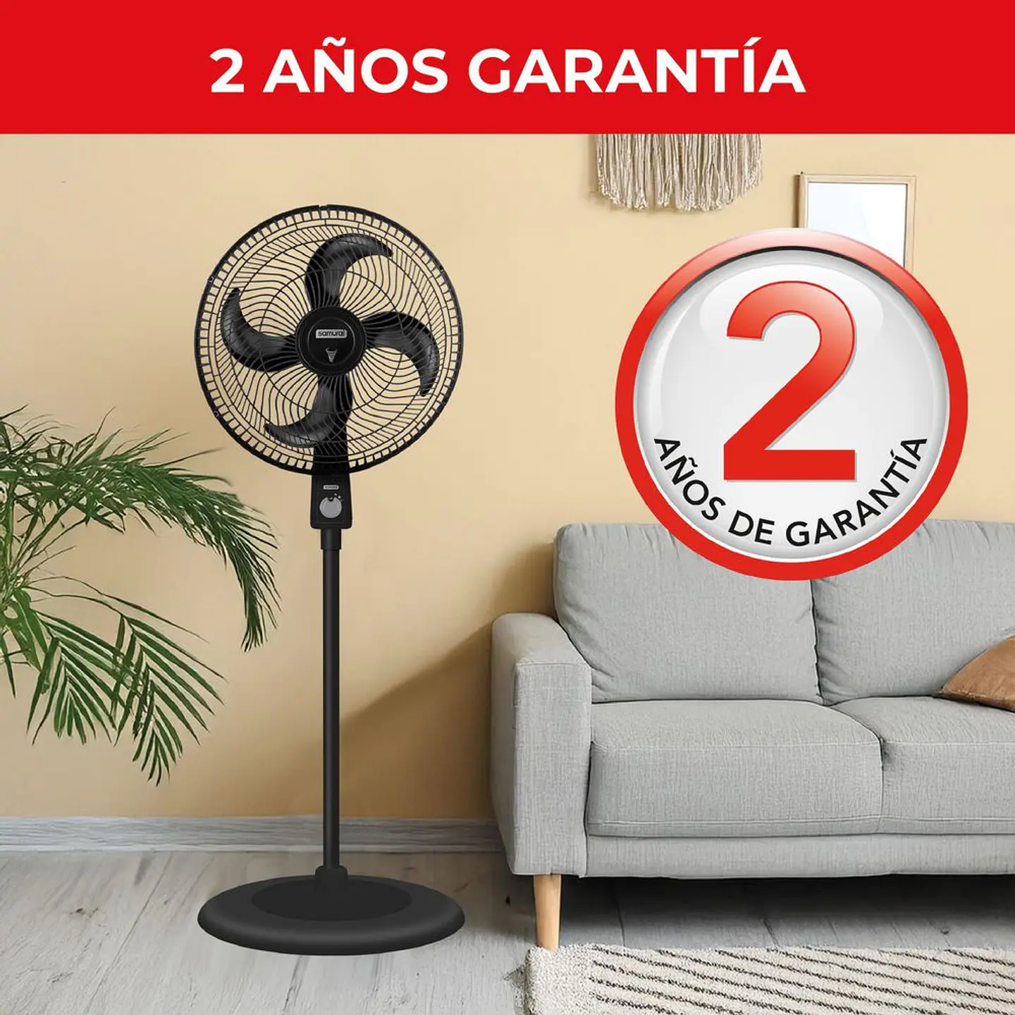 Ventilador De Piso SAMURAI Air Turbo Pedestal VE31A2I0 Negro 8