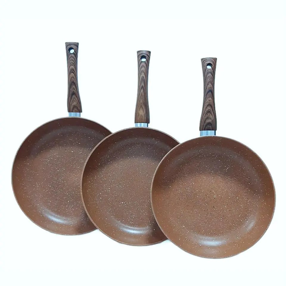 Sartenes En Mármol X3 Con Tapa De Vidrio Swisshome 2