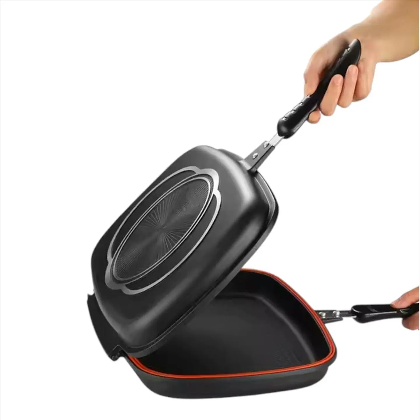 Sarten Doble Cara Con Cierre Hermetico Y Mango Seguro 3