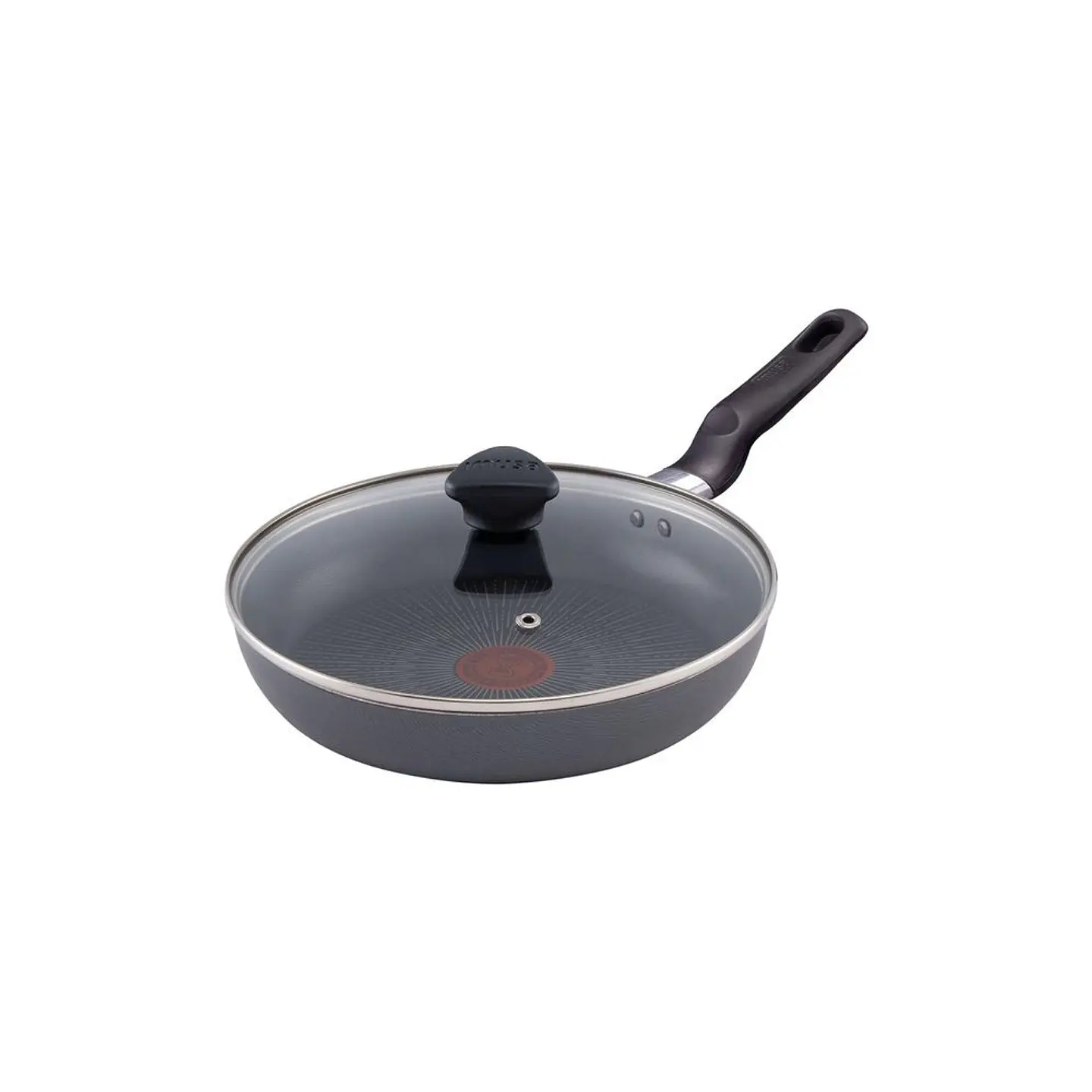 Sarten IMUSA Aluminio 24 cm Antiadherente Tapa de Vidrio 2 Piezas Gris 1