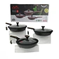Sartenes En Marmol Swiss Home X3 Con Tapa De Vidrio - Miniatura 3