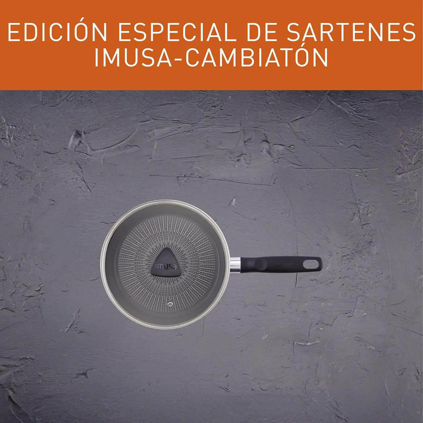 Sarten IMUSA Aluminio 24 cm Antiadherente Tapa de Vidrio 2 Piezas Gris 6