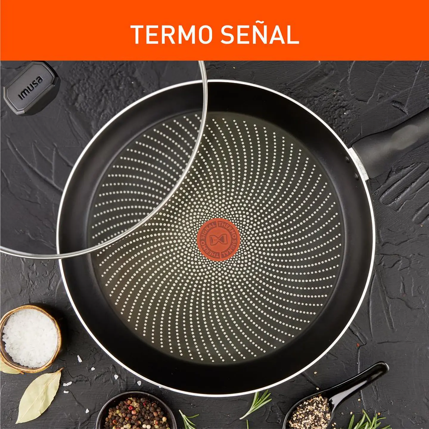 Sarten 30 cm Tapa de Vidrio IMUSA Aluminio Antiadherente Hard Titanium 2 30 cm Negro 7